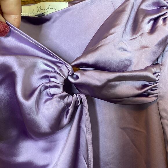 L'Academie Revolve Armina Skirt Purple Front Wrap Size Small NWT - Picture 6 of 10